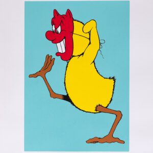 Sérigraphie "Blaise sur fond bleu"